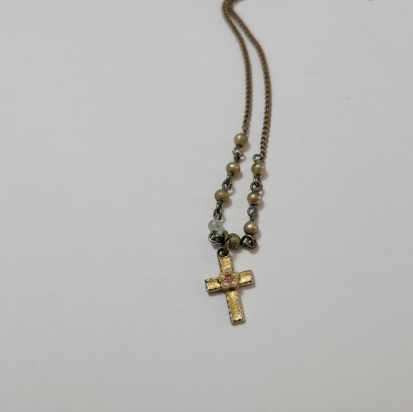 Vintage Cross Necklace and Matching Pin - Picture 2 of 5
